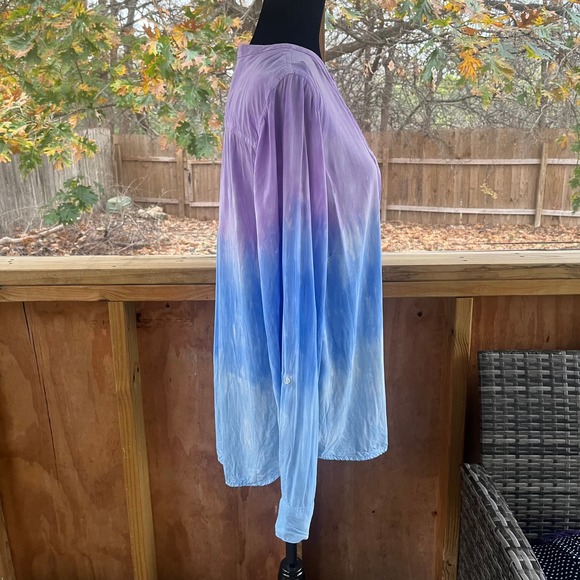 FDJ French Dressing Jeans Women's Wild Pansy Tie Dye Blouse Size 12 - Picture 5 of 12